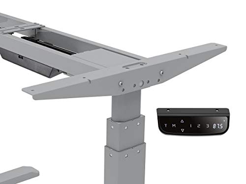 Monoprice Height Adjustable Sit-Stand Riser Table Desk Frame - Grey with Electric Dual Motor, Compatible with Desktops from 43 Inches Up to 87 Inches Wide - Workstream Collection