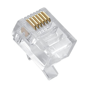Cable Central LLC RJ12 (6P6C) Plug for Solid Round Wire (50 Pack)