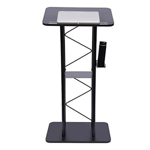 JAYEUW Curved Podium Stand for Churches with Cup Holder