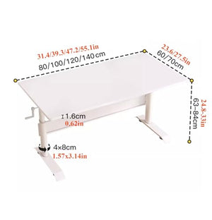 None Portable Standing Desk with Ergonomic Handle Lift, Height Adjustable 24.8-33", Additional Crossbeams, Modern Computer Workstations (Style 2, L140cm x W70 x H63-84cm)