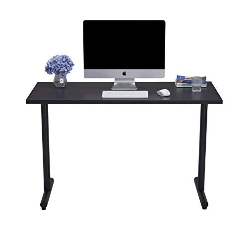 Sunon Modern Computer Desk Home Office Workstation Writing Table with Cable Hole, 47 Inch, Black