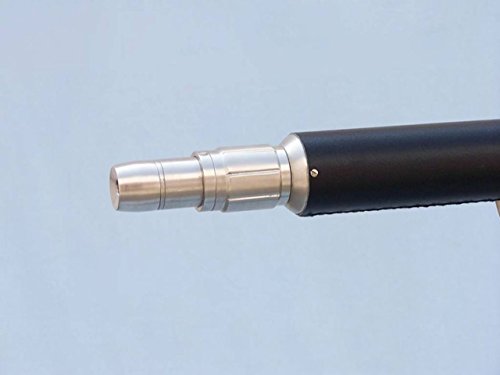Hampton Nautical ST-0148-BN-L Floor Standing Brushed Nickel with Leather Anchormaster 65"-Ship Nautical Telescope