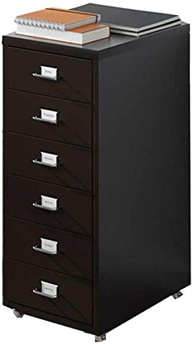 noxozoqm Rolling Vertical File Cabinet Drawer Storage Cabinet - Home Office Mobile Steel Storage (Black, Size: )