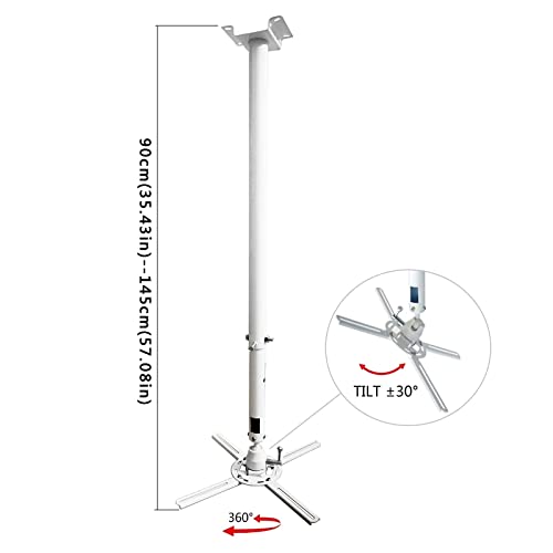 SLEEVE Wall-Mounted Projector Bracket 57.08" Telescopic Round Tube - Home/Office Projector Holder