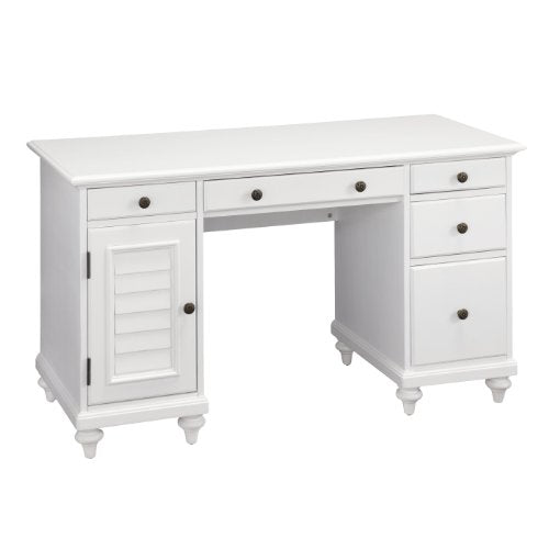 Bermuda Brushed White Pedestal Desk by Home Styles