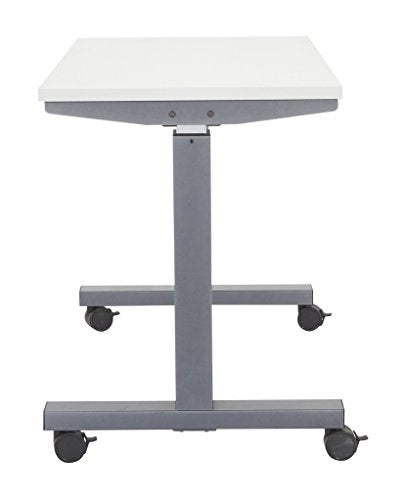 OSP Furniture PHAT2448G7 Pneumatic Height Adjustable Table, Grey Top with Titanium Base