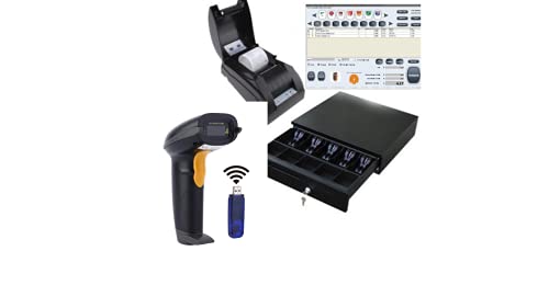 Point of Sale POS System Includes Software Barcode Scanner Thermal Printer Cash by NamesBrand (Black)