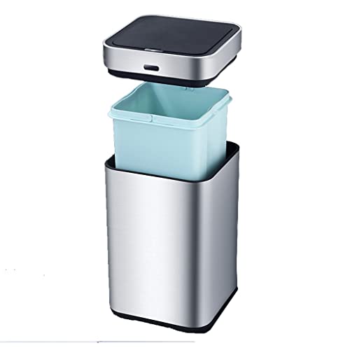 WRLRUILIAN Wastebasket Stainless Steel Rechargeable Intelligent Automatic Induction Trash Can Household Kitchen Living Room Trash Can 10L Recycling Trash Can (Size : 10L)