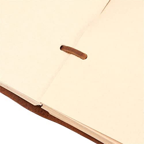 BDYCZ Classic Leather Notebook Antique Diary Journal with Binding Rope for Gift (Brown) (Color : A, Size : One Size)