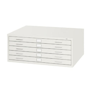 Safco Flat File Cabinet for 36" x 24" Documents, 5-Drawer, White