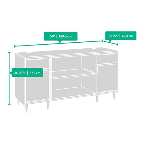 Sauder Clifford Place Credenza, Grand Walnut Finish
