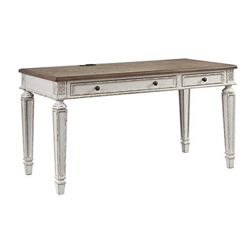 Signature Design by Ashley H743-34 Realyn Home Office Desk, White/Brown