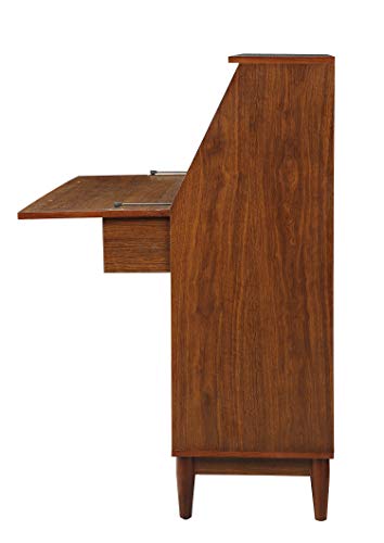 Benjara Wooden Office Armoire with Drop Down Door Storage, Brown