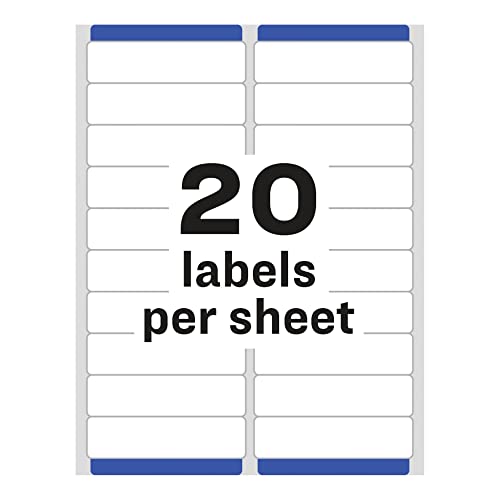 Avery Mailing Address Labels, Laser Printers, 5,000 Labels, 1 x 4, Permanent Adhesive, 2 Packs (5961)