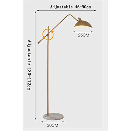 EESHHA Gold Floor Lamp with Marble Base - Adjustable Length Standing Lamp for Foyer and Living Room