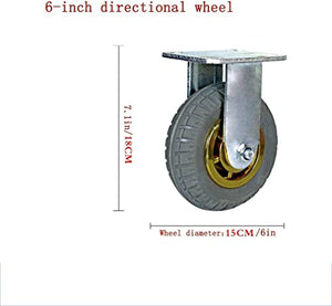 IkiCk Office Castors 2pcs Rubber Wheels 6" 4" 5" 8" Furniture Caster Mute Trolley Flatbed Truck Directional Wheels