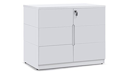 Hayes Modern 2 Door Storage Cabinet with Glass Doors - White