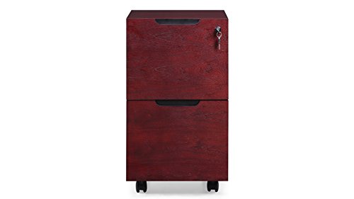 Zuri Furniture Hayes Modern 2 Drawer Mobile Filing Pedestal - Mahogany
