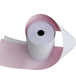 BuyRegisterRolls 2 Ply Carbonless Rolls 3 X 95 Feet Carbonless White/Pink (500 Rolls - 10 Cases) Kitchen Printer Paper Rolls With Honey Comb Core