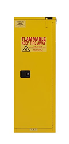 Durham 1022S-50 Flammable Safety Cabinet, 1 Self Closing Door, 22 gal, 23" x 18" x 66-3/8", Yellow
