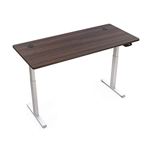 Master Massage 47.20x24" Electric Height Adjustable Standing Desks With Led Displayed 6 Programmable Preset Controller for Sit Stand Home Office Workstation Walnut Top + White Frame, 1count