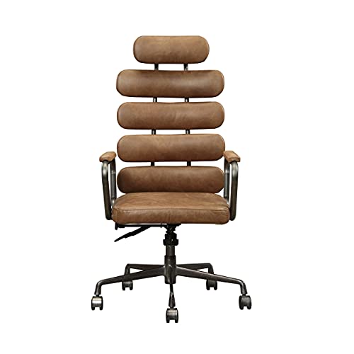 ACME Furniture Calan Office Chair, Retro Brown Top Grain Leather