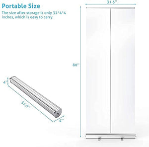 【4 Pack】Floor Standing Sneeze Guard, Levovo 80" H 32" W Standing Isolation Barrier Pull-Out Banner with Clear Screen Shield for Office, Salons, Restaurant，Clinics
