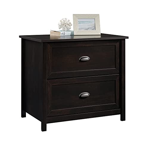 Sauder County Line Lateral File Cabinet, Estate Black Finish, L: 33.39" x W: 21.97" x H: 30.04