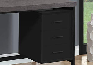 Monarch Specialties Home & Office Computer Desk with Drawers-Metal Frame, 60" L, Black-Grey Top