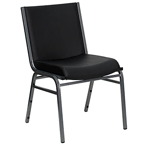 Flash Furniture 4 Pack HERCULES Series Black Vinyl Stack Chair