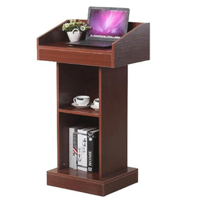 CAMBOS Lectern Podium Stand with Open Storage - Lightweight Wood Conference Table Podium