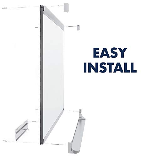 Quartet Magnetic Whiteboard, Porcelain, White Board, Dry Erase Board, 4' x 3', Black Frame, Prestige 2 Duramax (P554BP2)