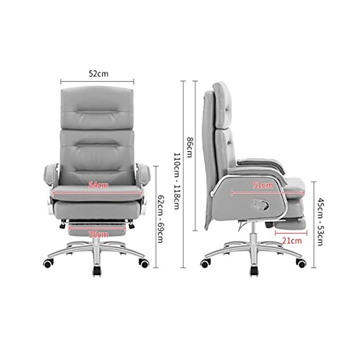 XZBXGZWY Boss Chair with Footrest and Cowhide Backrest