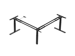 Monoprice Triple Motor Height Adjustable Sit-Stand Corner Desk Frame - Black | 3 Leg Corner, L Shaped Table Base, Programmable Memory Settings - Workstream Collection