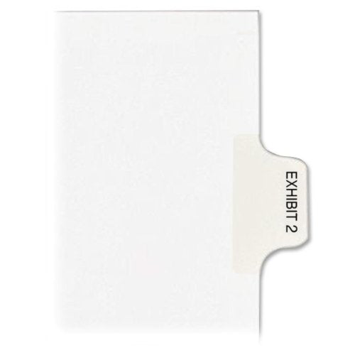 Avery Individual Legal Exhibit Dividers, Style, Exhibit 2, Side Tab, 8-1/2" x 11", 25 Set/Pack (AVE-82322)