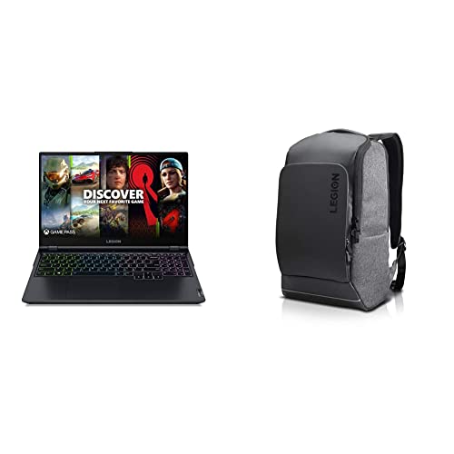 Lenovo Legion 5 Gaming Laptop, 15.6" FHD Display, Phantom Blue & Legion Recon 15.6 inch Gaming Backpack, Sleek, Modern, Lightweight, Water-Repellent Front Panel