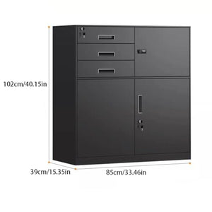 LINKIO Metal Vertical File Cabinet with Lockable Storage - 33 Inches, Printer Stand with Drawer