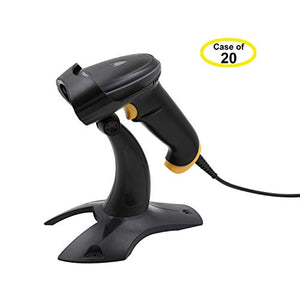 Case of 20, TEEMI 2D Barcode Scanner with Stand USB Wired + Virtual COM Port Handheld Automatic QR Data Matrix PDF417 bar Codes Imager for Windows Linux Mac
