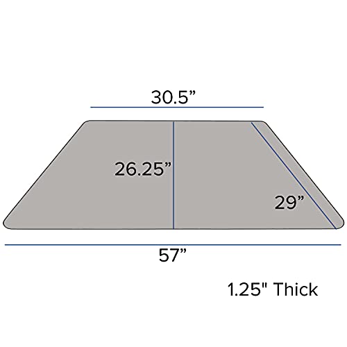 Flash Furniture 29''W x 57''L Trapezoid Grey HP Laminate Activity Table - Standard Height Adjustable Legs