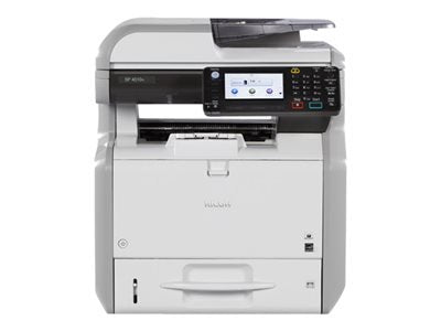 Ricoh Aficio SP 4510SF LED Multifunction Printer - Monochrome - Plain Paper Print - Desktop - Copier/Fax/Printer/Scanner - 42 ppm Mono Print - 1200 x 1200 dpi Print - 42 cpm Mono Copy - Touchscreen LCD - 600 dpi Optical Scan - Automatic Duplex Print - 600