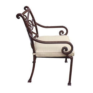 Generic Stacking Arm Chair Set of 2 with Cushion - Cast Rose Ebony Aluminum, Dupioni Bamboo