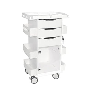 TrippNT Core DX Cart with White Drawers, Hinged Door, and Railtop