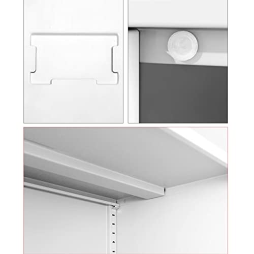 LINKIO Steel File Cabinet 5 Drawer with Lock, Vertical Filing Cabinet Printer Shelf - White