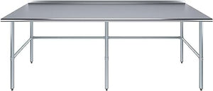 Express KitchQuip Stainless Steel Work Table with Open Base and 1.5" Backsplash (30x96)