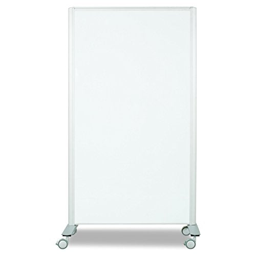 Best-Rite Mobile Lumina Room Divider, Double Sided Magnetic Whiteboard Panel, Platinum Frame (74861)