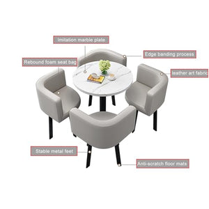 YUZES Round Negotiation Table and Chair Set - Office Reception, Dining, Conference, Coffee (Color: 22, Size: 23.6in/60cm)