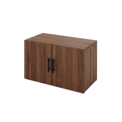 UPLIFTDESK MoPac Storage Wall 6 (Walnut) - Black Handles & Bases