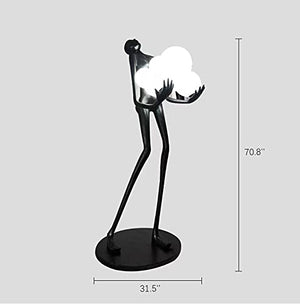 YANOUSHUSONG Humanoid Art Sculpture Black Floor Lamp