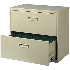 Hirsh Industries 30" Wide 2 Drawer Lateral File Cabinet, Small, Putty