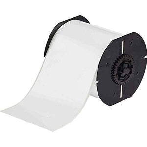 Brady B30C-4000-423 Polyester Continuous Tape, 150' x 4", White